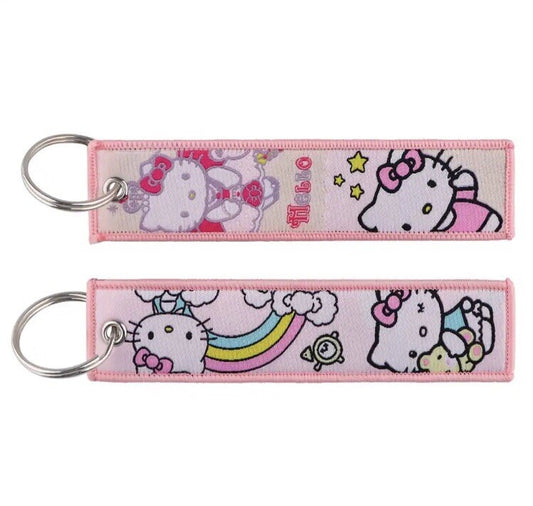 Llavero tejido de Hello Kitty