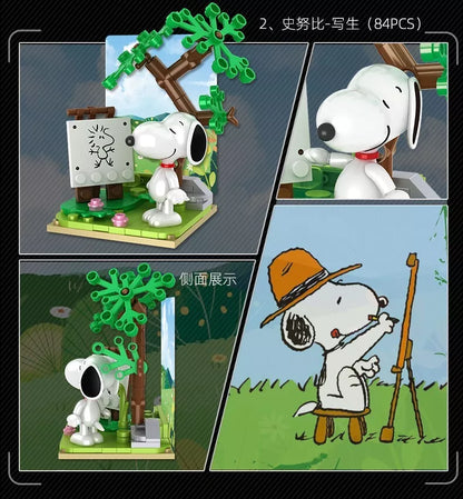 Blind box original de bloques para armar de Snoopy