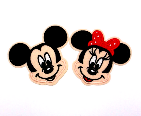 Set de 2 parches bordados Mickey y Minnie
