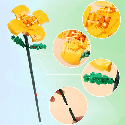 Ramo de flores de bloques para armar (456 pcs)