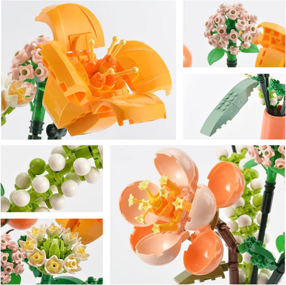 Ramo de flores de bloques para armar (456 pcs)