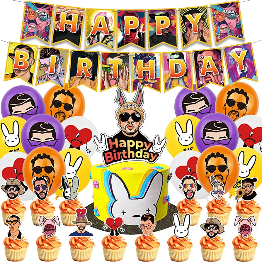 Set de decoración Bad Bunny 42 piezas