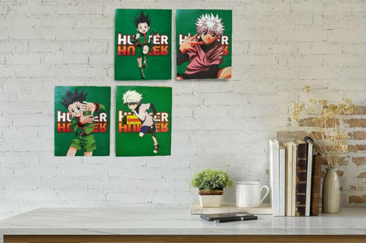 Set de 4 póster Hunter x Hunter en lienzo 20 x 25 cm (sin enmarcar)