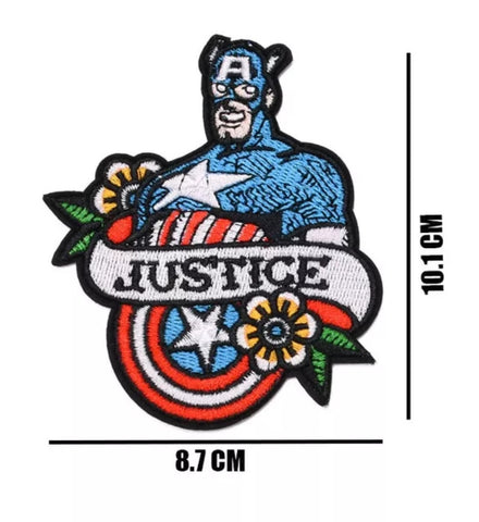 Parche bordado Capitán América 9 x 10 cm