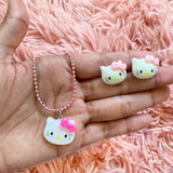 Set de collar y aretes de Hello Kitty