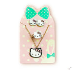 Set de collar, aretes y anillo ajustable de Hello Kitty