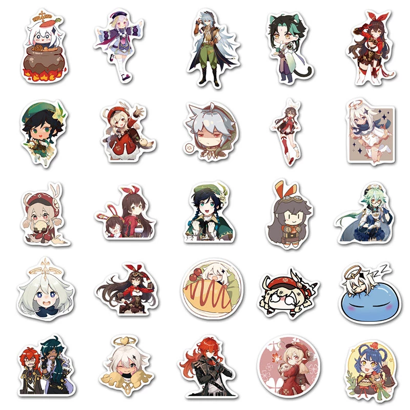 Set de 50 stickers Genshin Impact