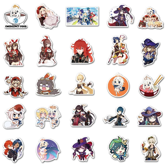 Set de 50 stickers Genshin Impact