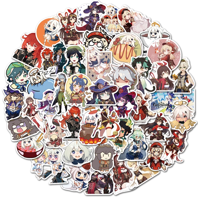Set de 50 stickers Genshin Impact