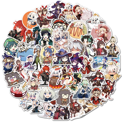Set de 50 stickers Genshin Impact