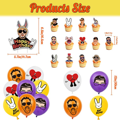 Set de decoración Bad Bunny 42 piezas